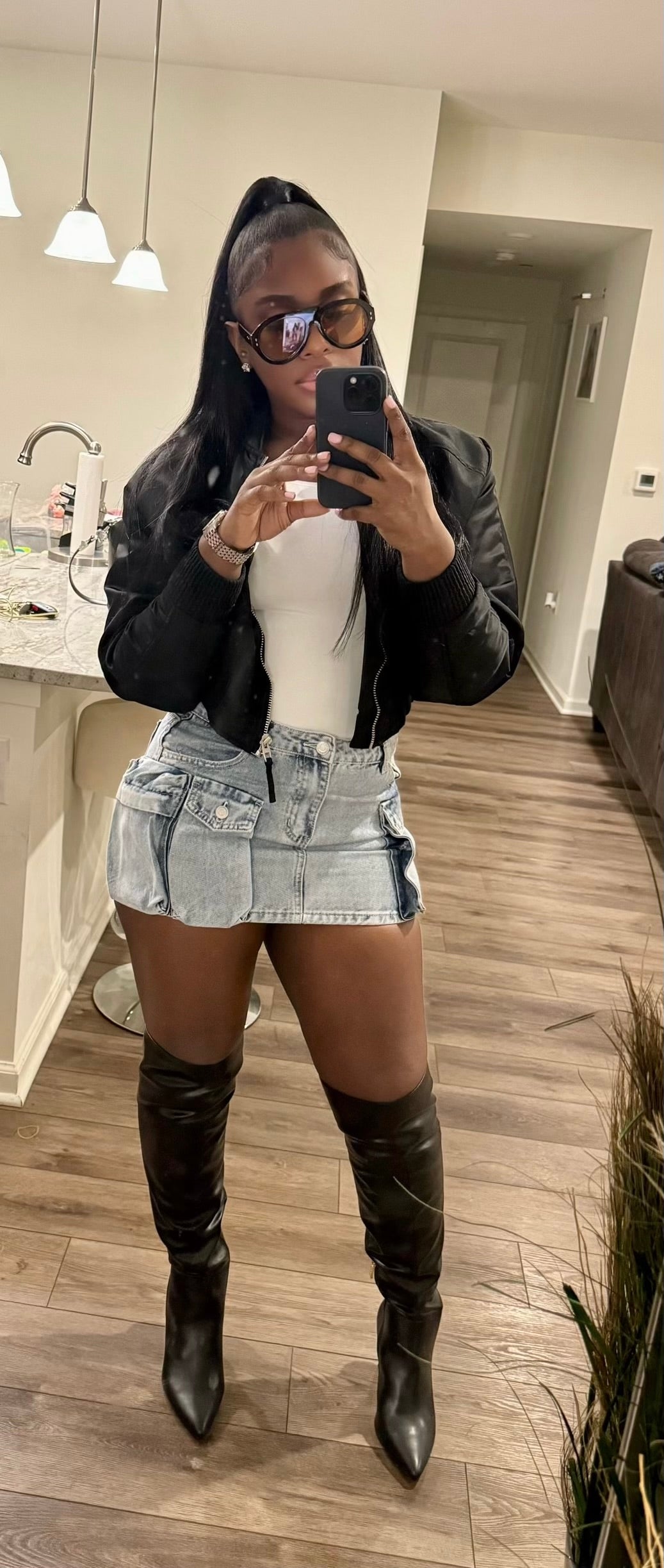 Cargo Denim Skirt